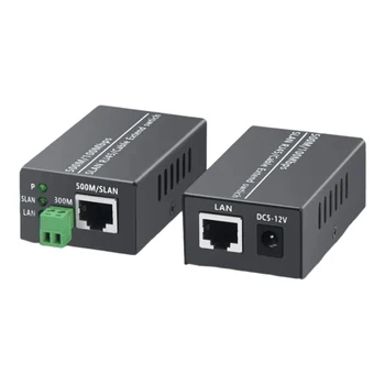Convertitore multimediale extender Ethernet su doppino intrecciato da 300 m, cavo di rete Ethernet su RJ45 Cat5/6 da 500 m per telecamera IP di rete HD