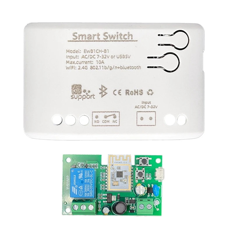 

AC/DC 7V-32V умный Wi-Fi модуль переключения двигателя со стандартным Wifi + Bluetooth 1-канальное реле дистанционного управления Ewelink для Alexa Google Home