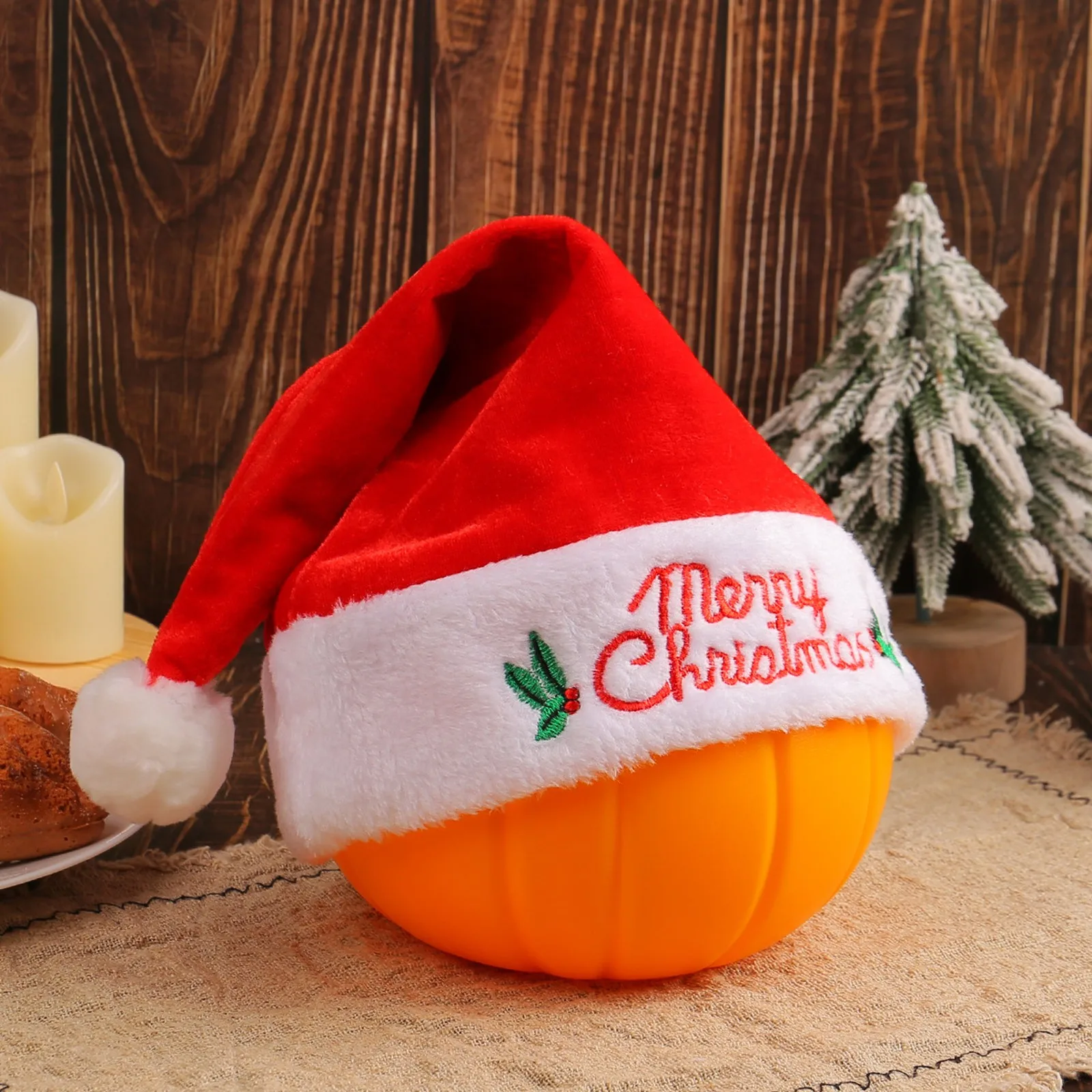 High Quality Christmas Xmas Soft Hat Santa Claus Red Short Plush Noel Hat Merry Christma Decor Gift Happy New Year Holiday Decor