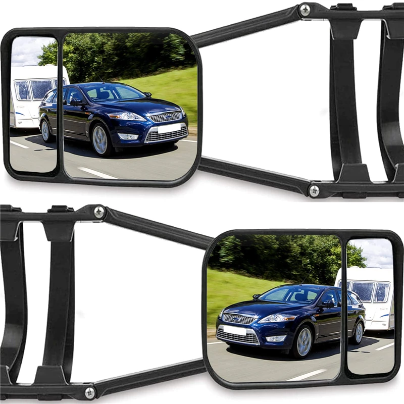 1/2Pcs Universal Caravan Trailer Car Towing Mirror Regolabile Tow Mirror Extension Strap Vista Posteriore Side Spot Blind Convesso Truck