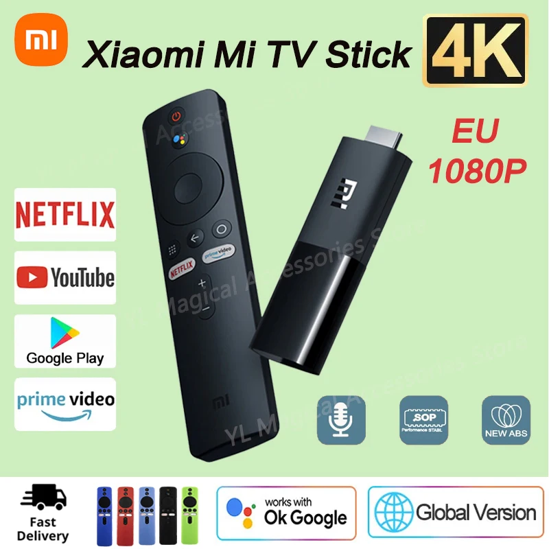 Xiaomi mi dongle smart tv vers o global 4k android tv stick 1080p dolby