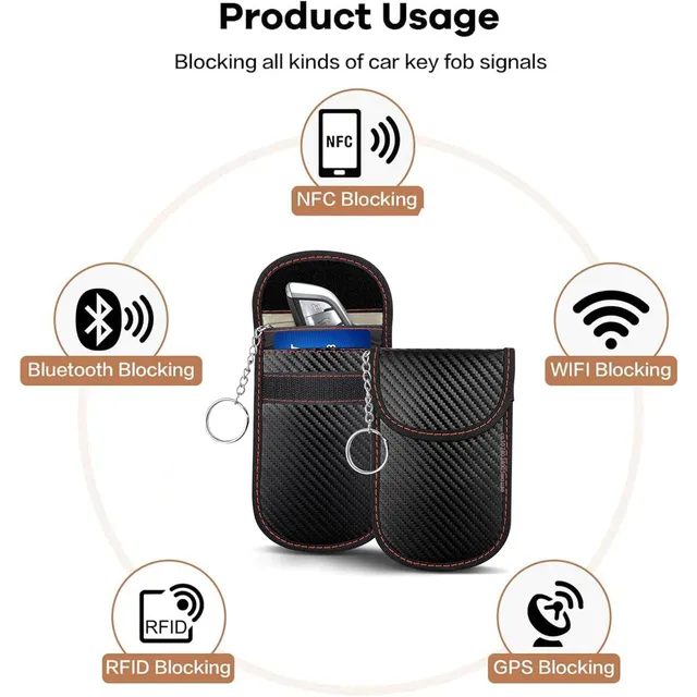 Faraday Box for Car Key fob Protector Fabric Key Fob Protector Box Leather Faraday Antitheft Products for Car Keys Protector 3