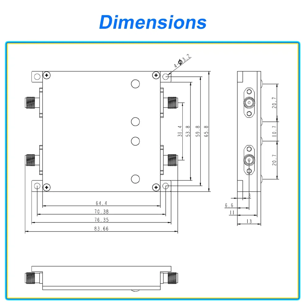 Amplificateur WiFi 36dBm 4W 2.4/5.8GHz Bidirectionnel