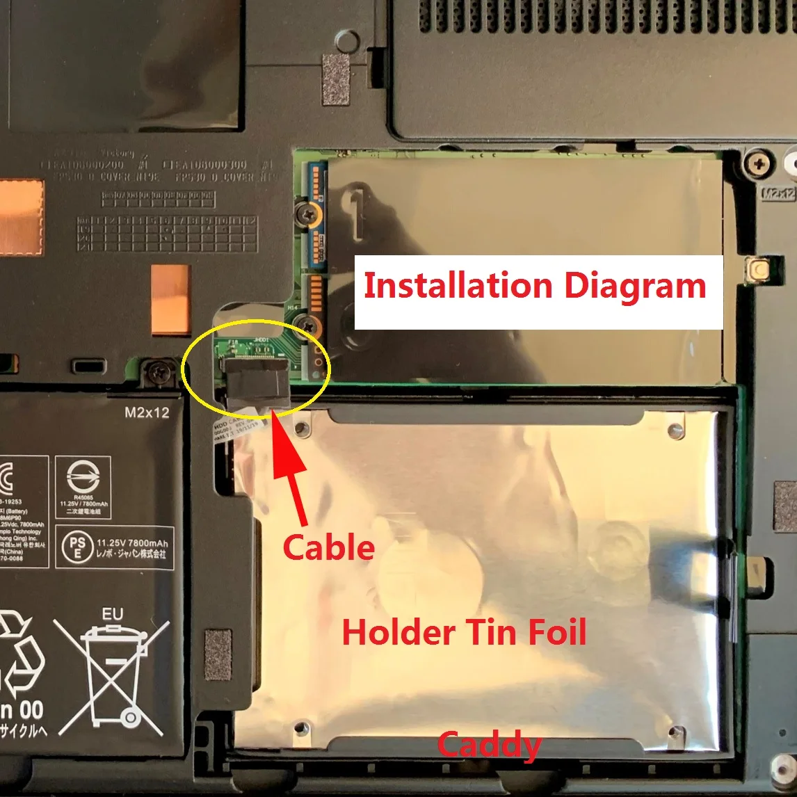 SATA HDD SSD ϵ ̺ Ŀ ÷ ̺, Lenovo ThinkPad P53 FP530 ø P/N DC02C00G010 02DM497, 2.5 ġ