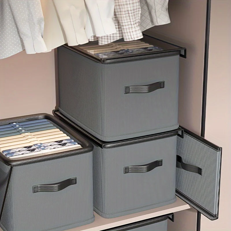 1pc clothing storage box with foldable fabric classification and organization box, underwear pants drawer storage box 2