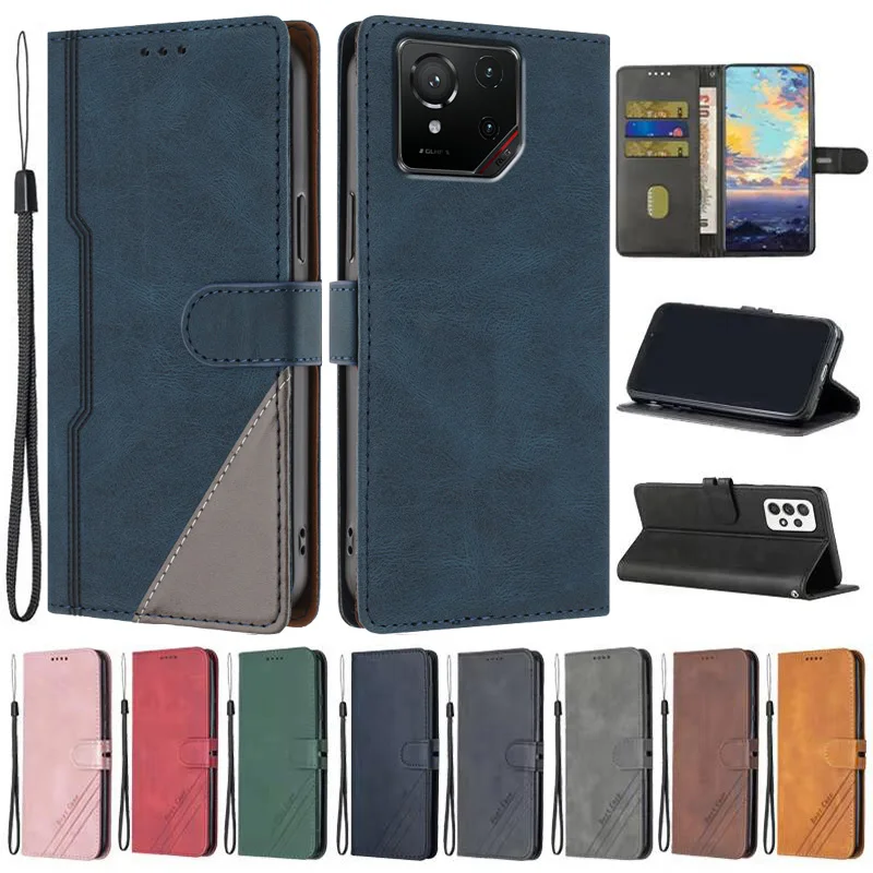 Leather Flip Wallet Case for Asus ROG Phone 9 Pro - Magnetic Closure