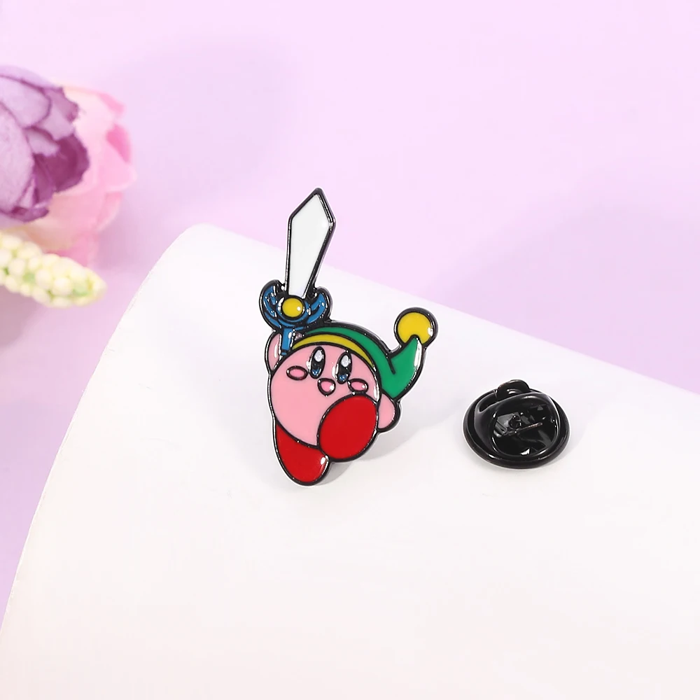 Kirby Game Character Pink Enamel Metal Pin