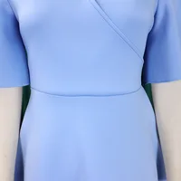 Elegant Dresses for Women V Neck Flare Sleeve High Waisted Pleated A Line Mid Calf Luxury Birthday Party Dinner Vestidos Mujer - Image 6