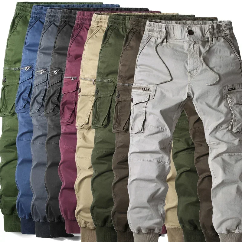 Men Military Tactical Pants Men Washed Overalls Beam Pants Male Streetwear Casual Cargo Pants for Men Trousers