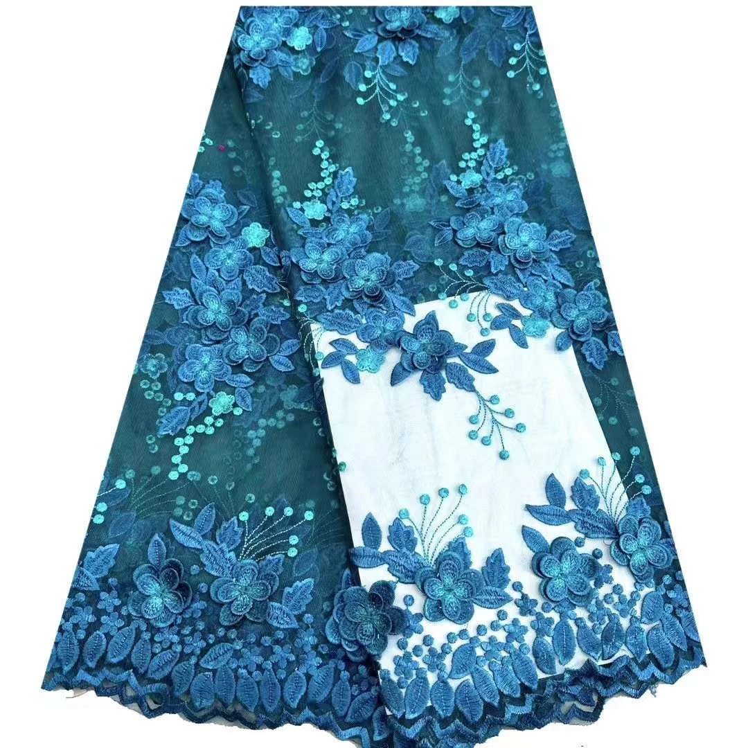 5Yards Latest Best Quality Delicate Very Soft 3D Embroidered Tulle lace Fabric For Wedding Evening Dress U_GE1838