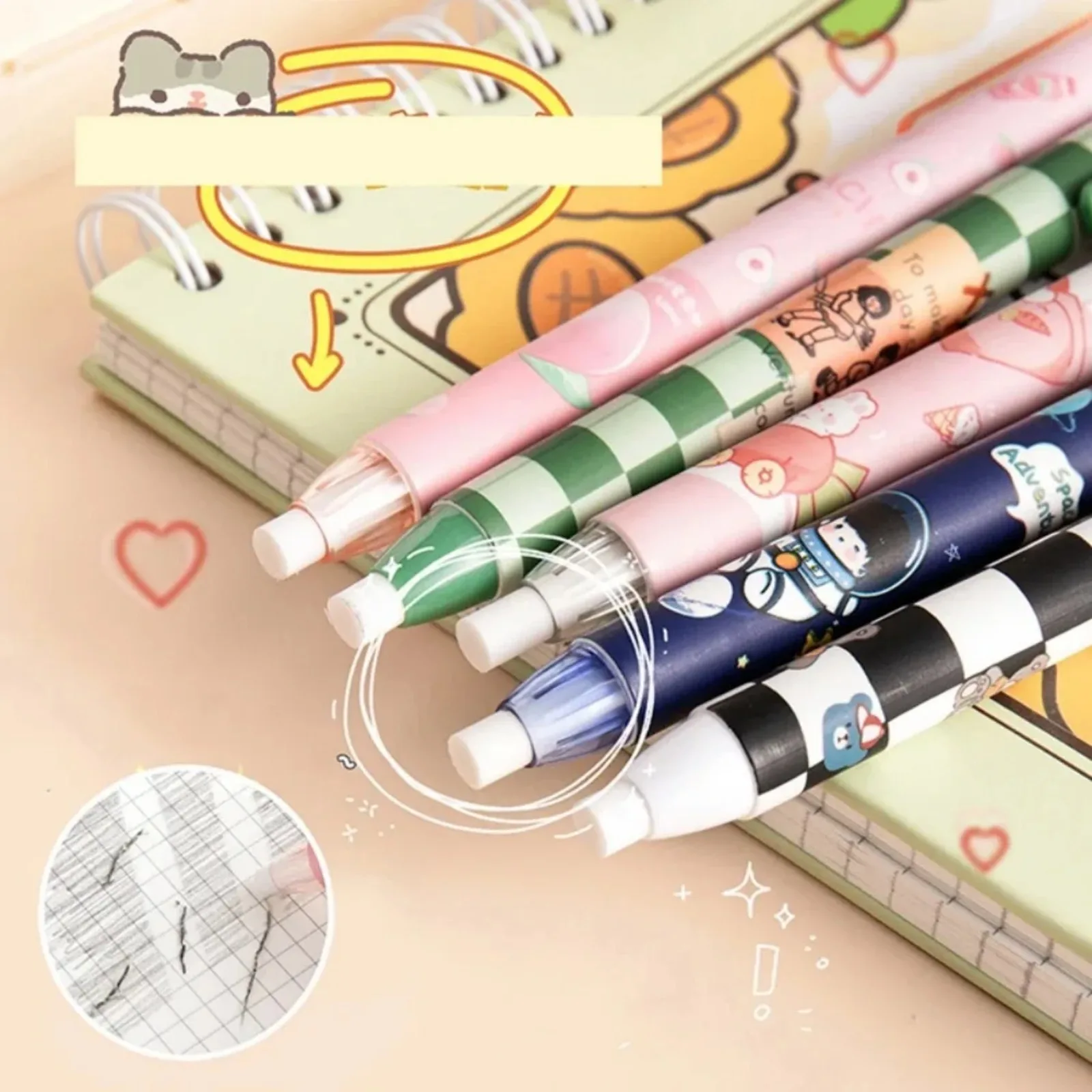 Retractable Pencil Eraser Rubber Eraser Correction Supplies Writing Correction School Stationery Office Supplies