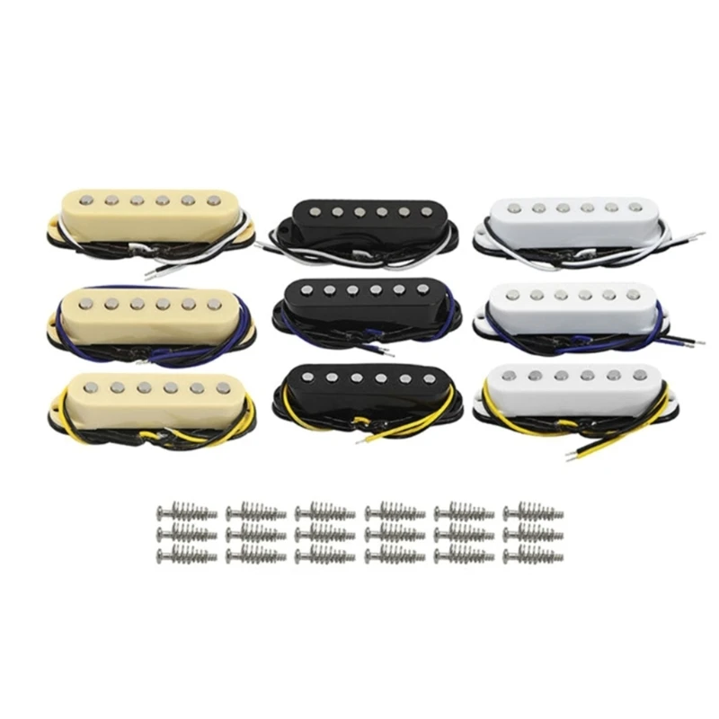 

5 Single Coil Electric Guitar Pickup for Guitar Ceremic Magnet Neck/Middle/Bridge Pickup Guitar Parts White/Black/Yellow