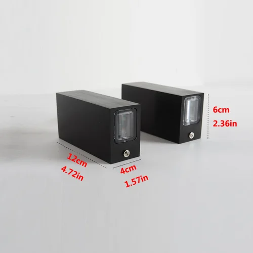 실버 알루미늄 야외 조명, 야외 조명, IP65 방수 벽 램프, 베란다 조명, 위 아래 벽 스콘스, 6W 5