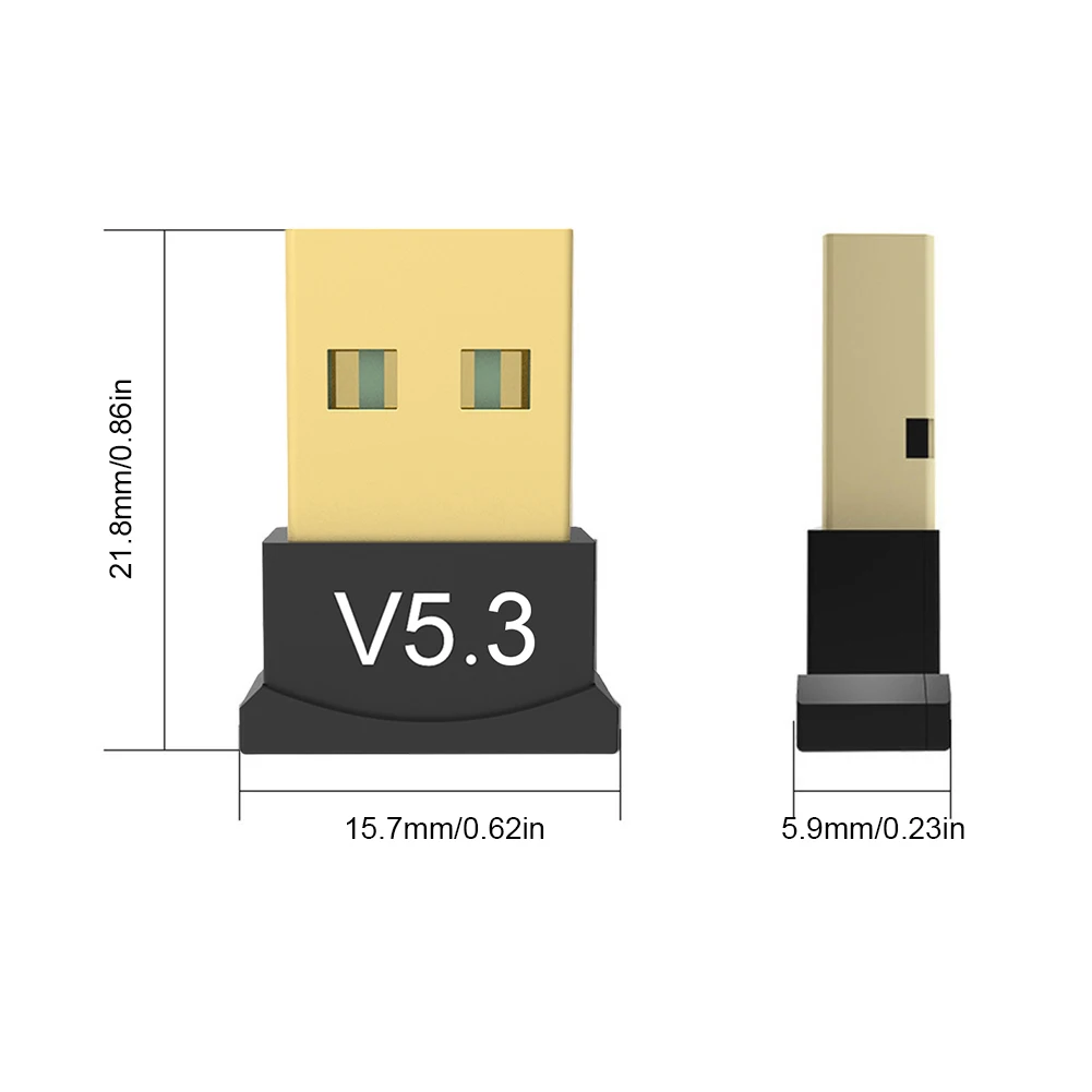 무선 블루투스 5.3 어댑터(USB 인터페이스 포함) - 차량용 핸드폰 거치대 및 윈도우 호환 범용 핸드폰 스탠드