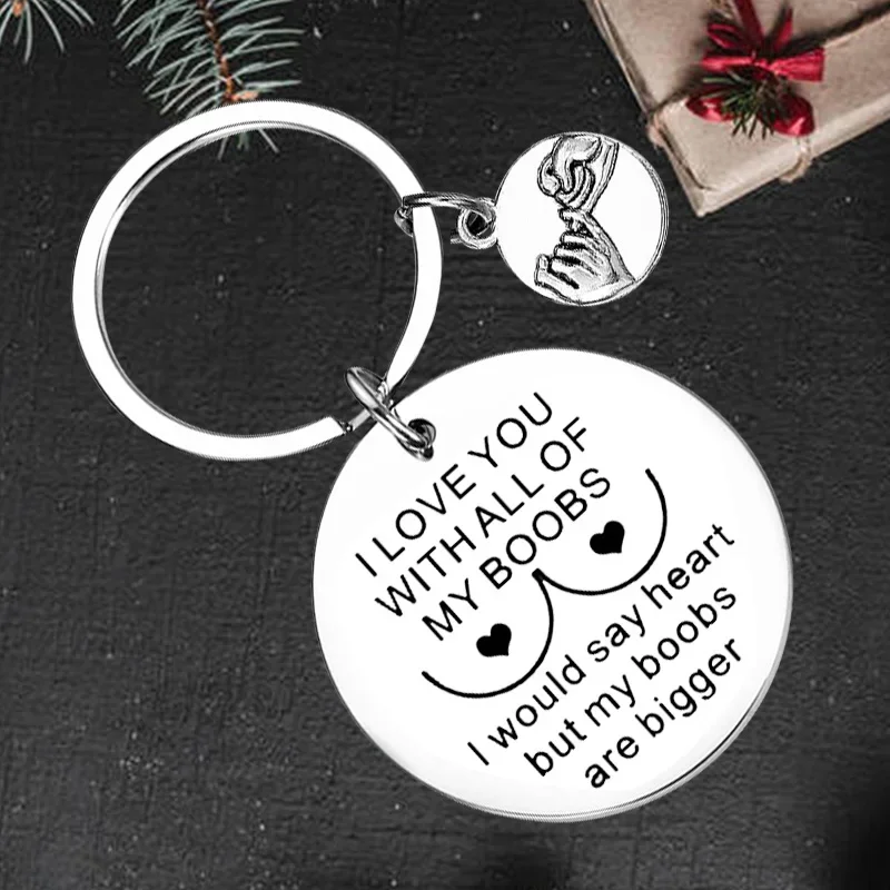 

Cute I Love You Keychain Pendant funny lovers couple Key Chains Husband's Valentine's Day gift