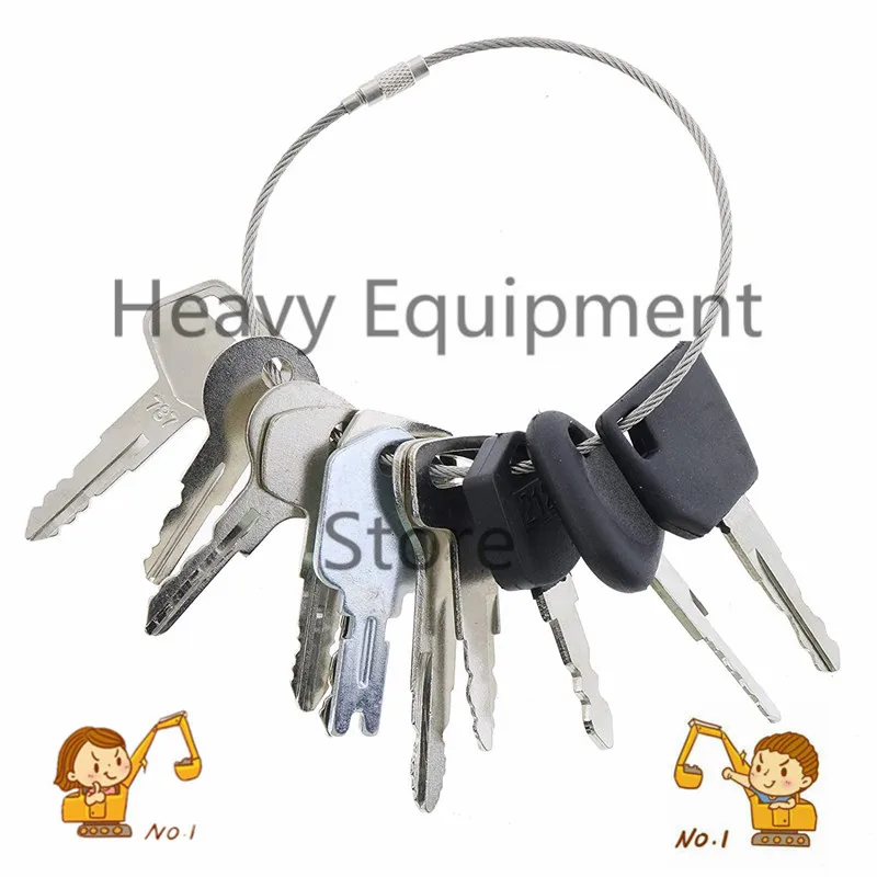 11 Keys Forklift Key Set for Yale For Cat Clark For Komatsu For Toyota For Doosan Nissan Hyster For JCB 12343 1A X7 787 new