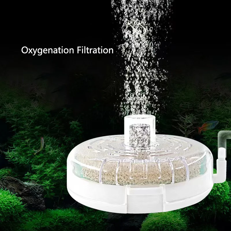 Round Aquarium Fish Tank Filter Transparent Biochemical Sponge Filter Aquarium Water biological Filter Submersible Water Pump 6