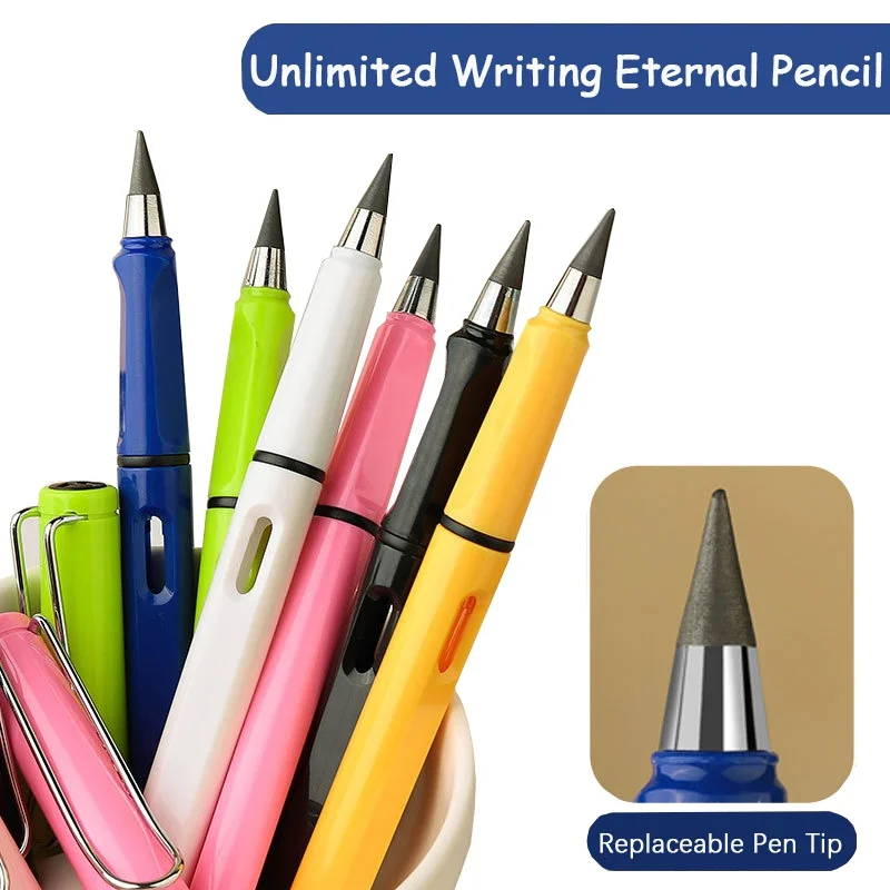 Unlimited Writing Pencil New Technology No Ink Eternal Pencils Kids Art Sketch Painting Tools Novelty School Supplies Stationery 100pcs writing beaded pencil pens inkless pencils eternal pencils art sketch painting tools stationery school supplies