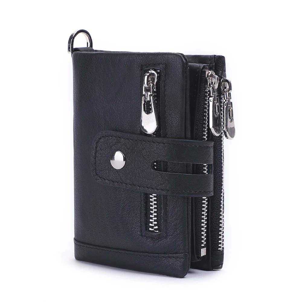 Genuine Leather Wallet For Men Credit Card Wallet Hot Selling RFID Multi Slot Wallet Retro Crazy Horse Leather 3 Fold Wallet