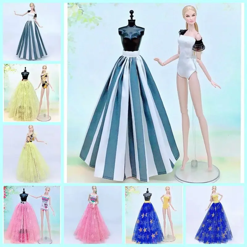 2pcs/set Princess Outfits 1/6 BJD Doll Clothes for Barbie Dress Swimwear Monokini Swimsuit Bikini & Skirt 11.5