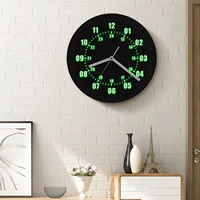 LED Indoor Outdoor Wall Clock Remote Control Luminous Wall Clock Night Lighting 12/24 Hour Display 7 Colors Backlight