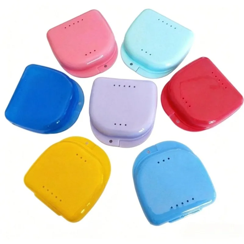 Denture and Retainer Box, Plastic Travel Storage Case for False Teeth, Orthodontic Retainer, Night Guard and Mouthguard