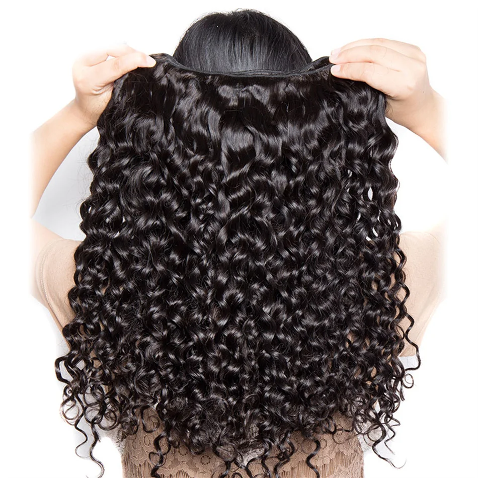 

Water Wave Bundles 12A Brazilian Human Hair Weave 1/3/4PCS Deep Kinky Curly Hair 100g/pc Cheap Virgin Hair Extensions Natural