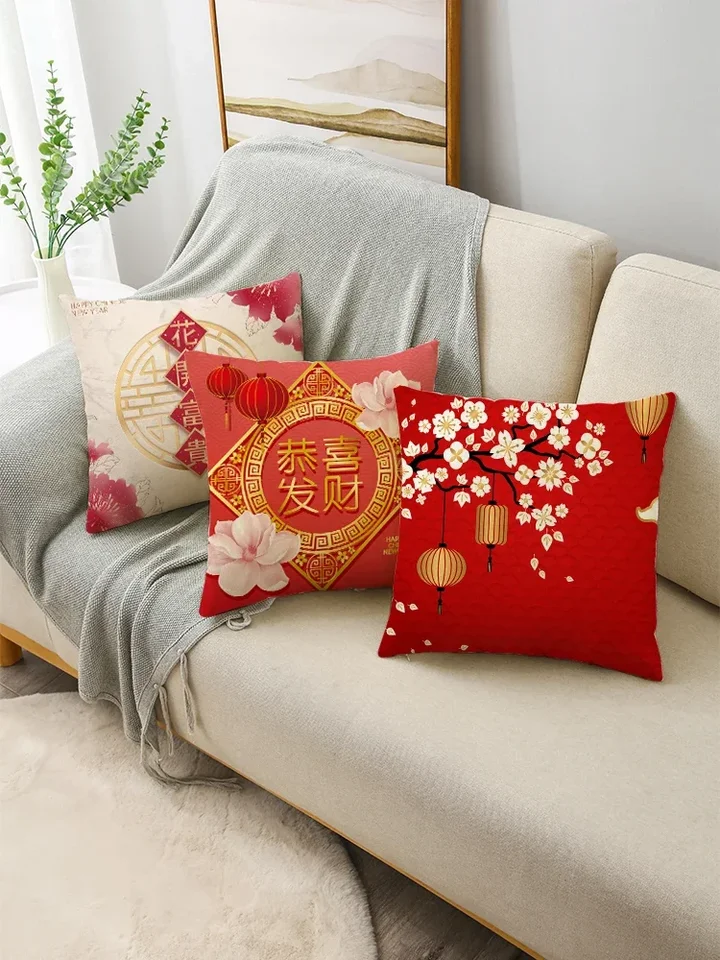 Graziose federe per cuscino con stampa di pesci rossi, morbida, quadrata, per divano, letto, sedia, 45,7 x 45,7 cm