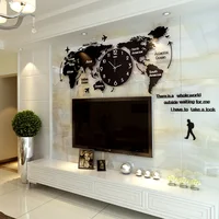 New Hot Unique Acrylic Wall Clock 3D DIY Large Wall Hanging Clock with Stickers Home Decorations 3