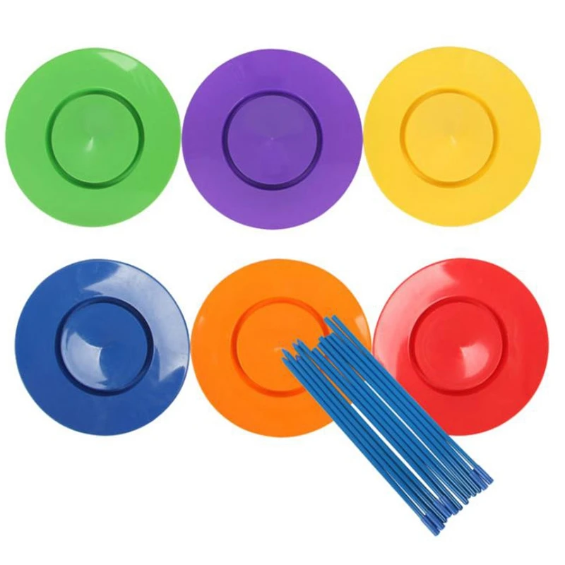 

FBIL-6 Sets Plastic Spinning Plate Juggling Props Performance Tools Kids Children Practicing Balance Skills Toy Home Outdoor
