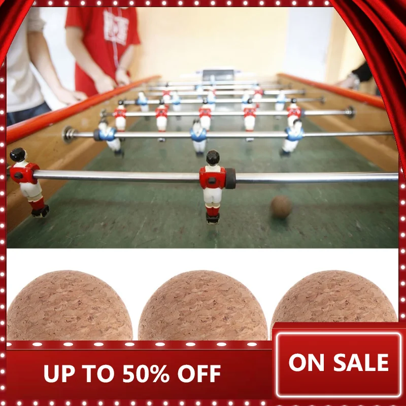 6pcs 36mm Table Football Cork Solid Wood Foosball Table Soccer Ball Fussball Football Machine Replacement Accessories