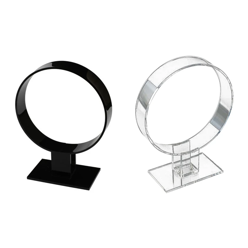 2X Acrylic Headband Holder, Hair Accessories, Headband Display Stand, Jewelry Holder Black & Transparent