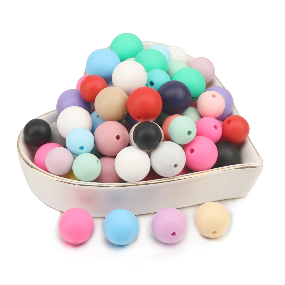 Cordial Design 100Pcs 12/15MM Choose/Silicone Material Beads/Baby Edible Beads/Chewable/Jewelry Accessories/DIY Making Findings - cordial