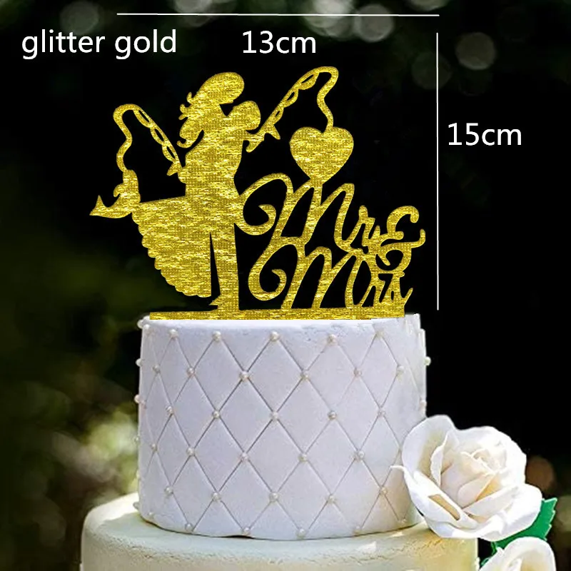 Fishing Style Wedding Cake Topper Funny Mr & Mrs Happy Birthday Hooked For  Life Happy Retirement Acrylic Wooden Cake Decoration