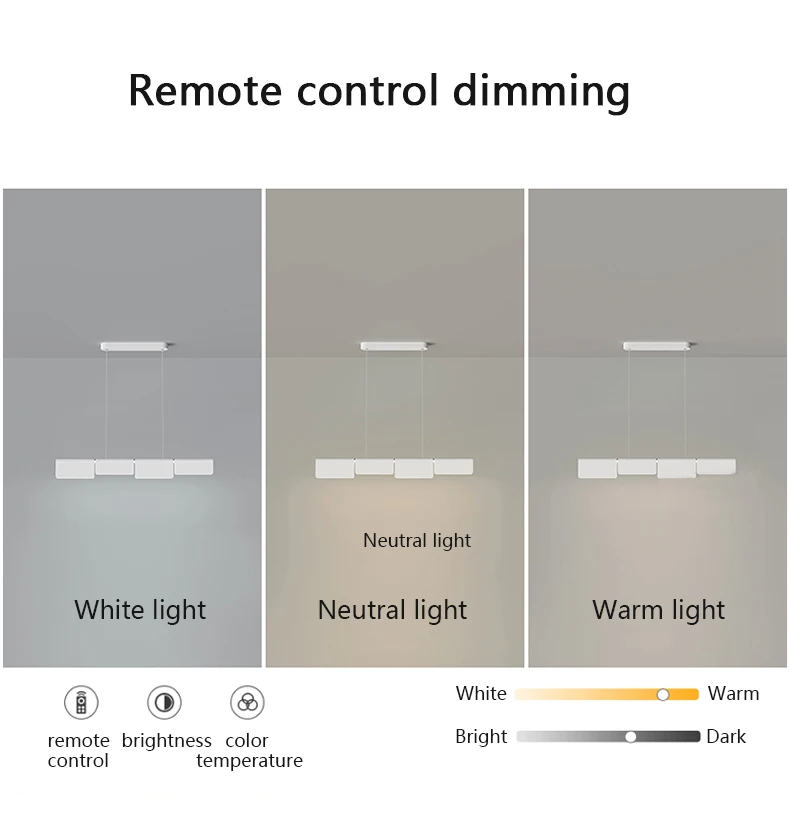 Description Picture 5 of itemModern Long Strip Led Pendant Light Minimalism Dining Room Table Chandelier Lighting Lustre Restaurant Kitchen Bar Hanging Lamps