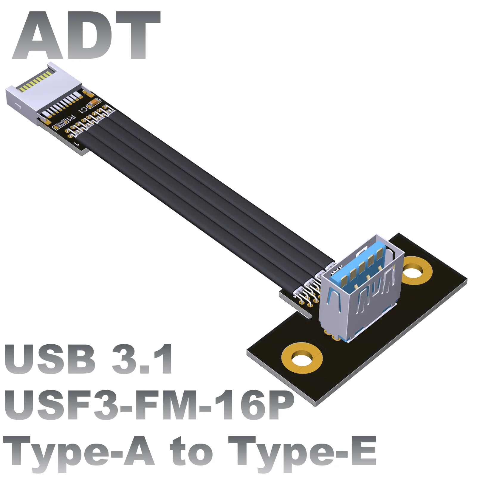 

USB3.1 type-e порт Расширенный экранирующий кабель материнская плата с передним углом и винтовым отверстием ADT