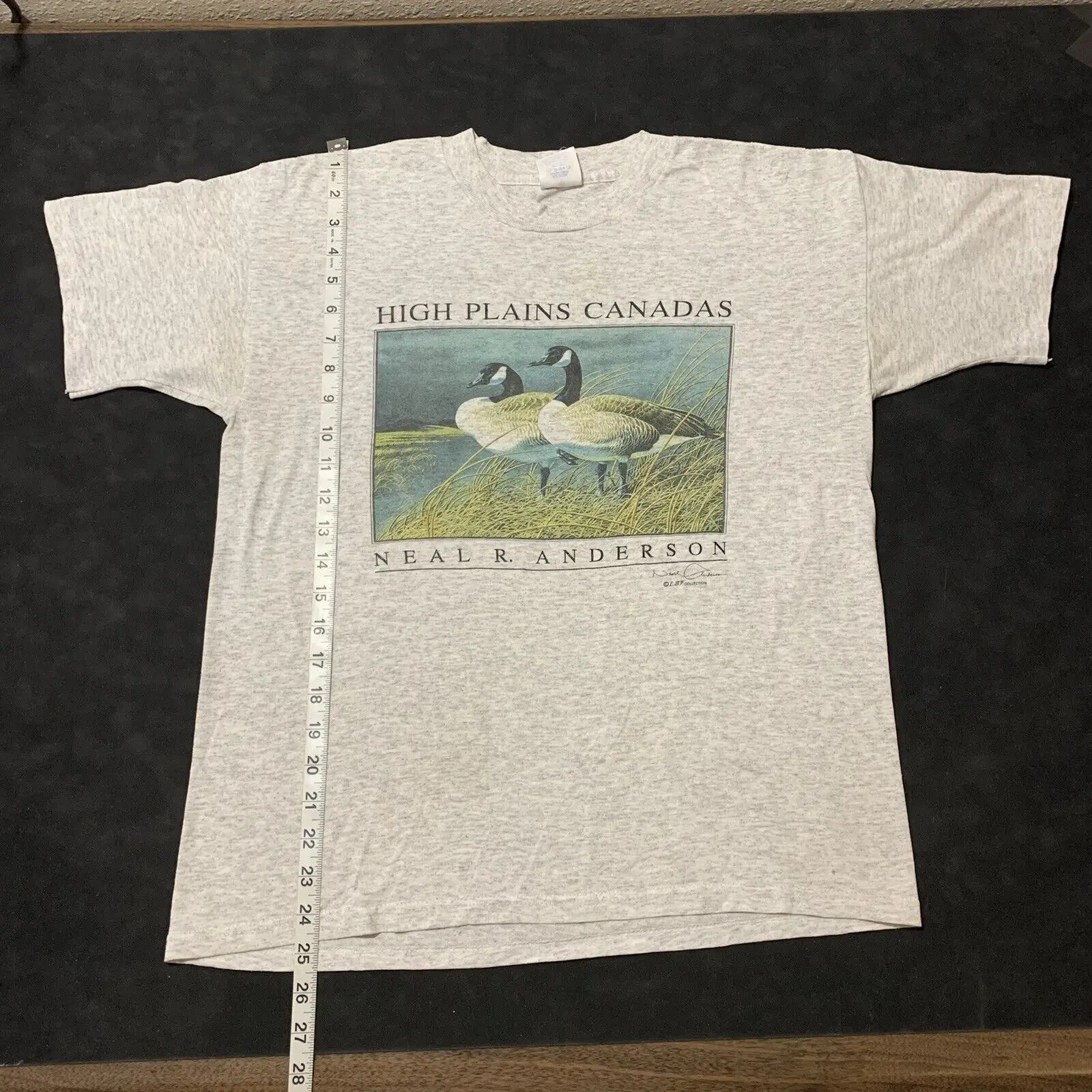 Camicia Vintage In Oca Canadese Honkers Usa Made Large Painting Anni '90 Big Rock Maniche Lunghe