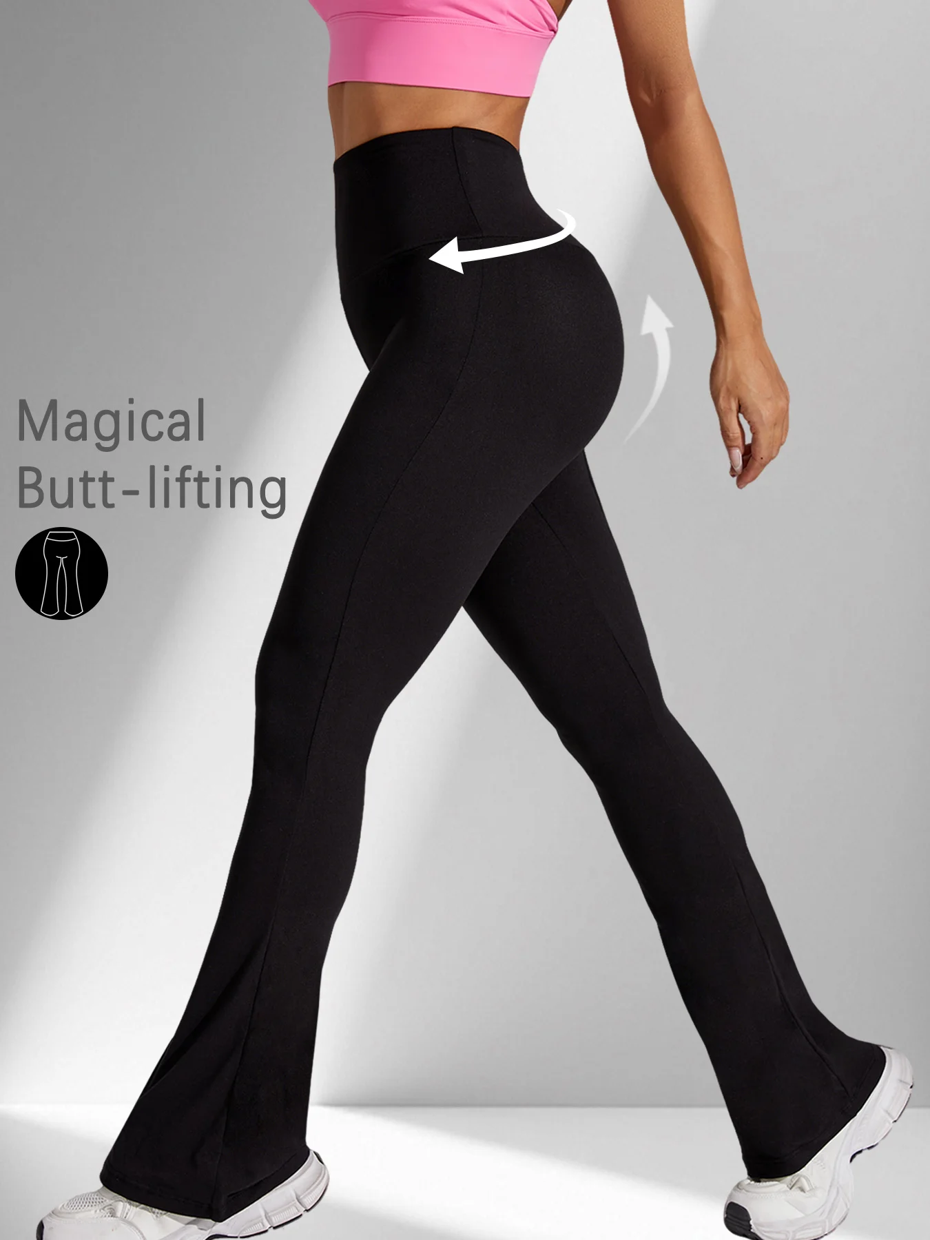 Womens Super Soft High Waisted Flare Leggings Image 16