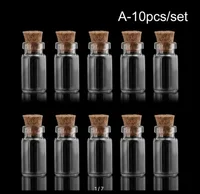 10 pcs 12x24mm Cork Stopper Rainbow Wishing Bottle Small Drift Bottle Glass Jars Decoration DIY Containers Mini Message Vials 1