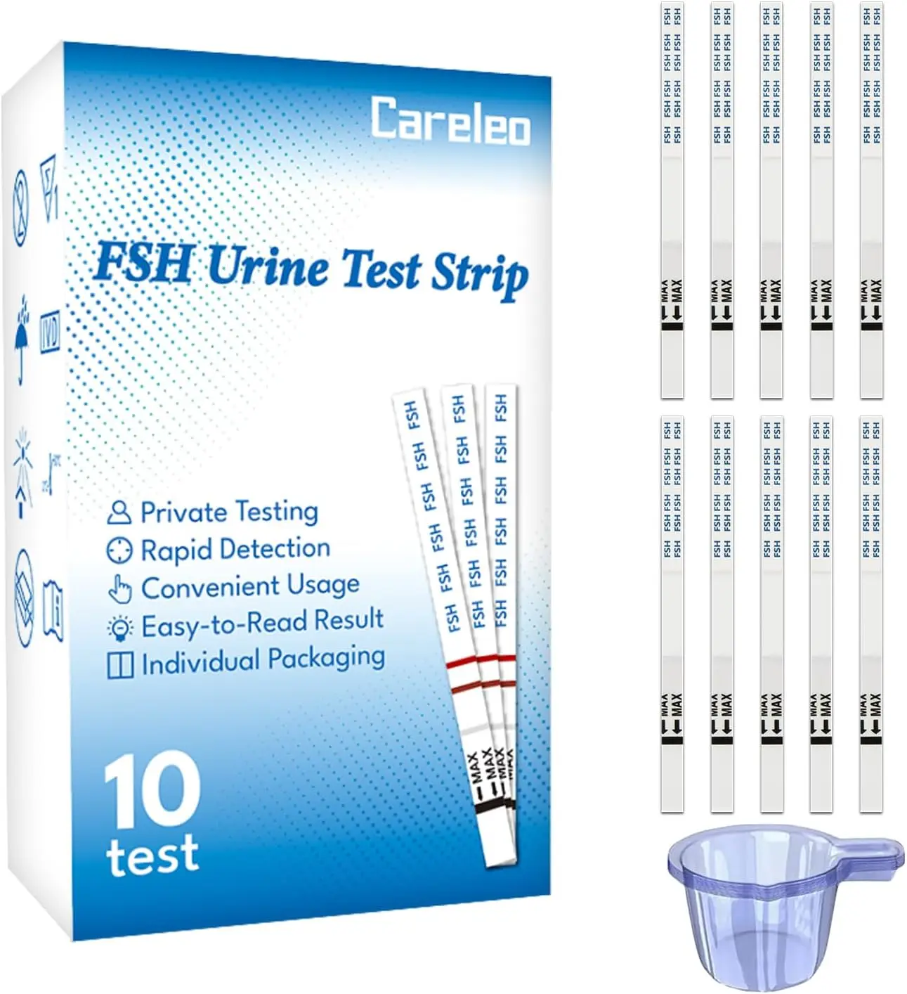 Pelvifine FSH Menopause Test: 10 FSH Test Strips - Understand Your Ovarian Reserve and Optimize Conception Timing at Home 1