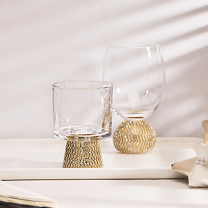 Diamond Glass Cup Wine Glasses European Style Glass Cup Cocktail Glass Champagne Whiskey Cup Bar Party Wedding Goblet Gift