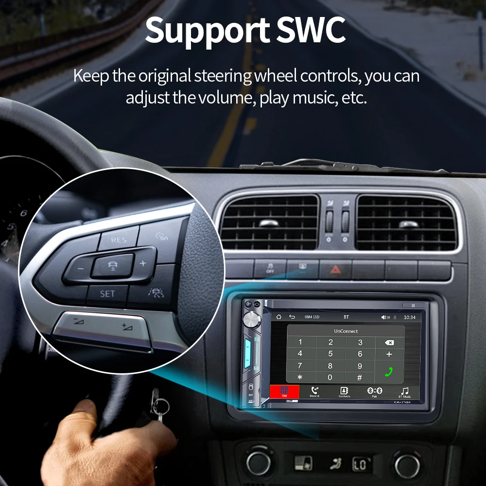 GRANDnavi 2din Car Radio Multimedia Video Player Wired Carplay Android Auto Touch Screen Autoradio 7&rdquo; for Toyota Nissan Hyundai car multimedia player car radio car radio player car touch screen