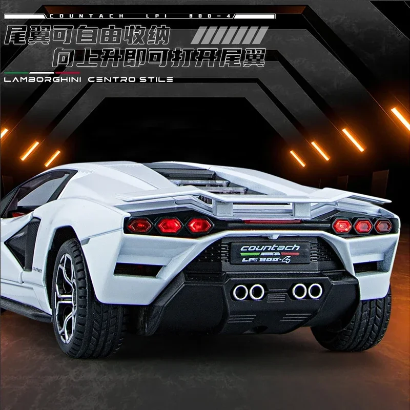 1:24 Lamborghini Countach LPI 800-4 Alloy Sports Car Diecast Model Sound Light Toy Display Ornaments Gift for Childrens C148 6