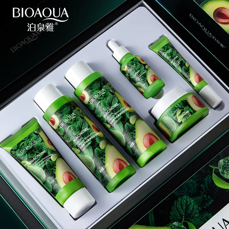 

Skin Care Set BIOAQUA Avocado Face Cream Eye Cream Serum Toner Facial Cleanser Moisturizing Beauty Face Skincare Kit Produtcs