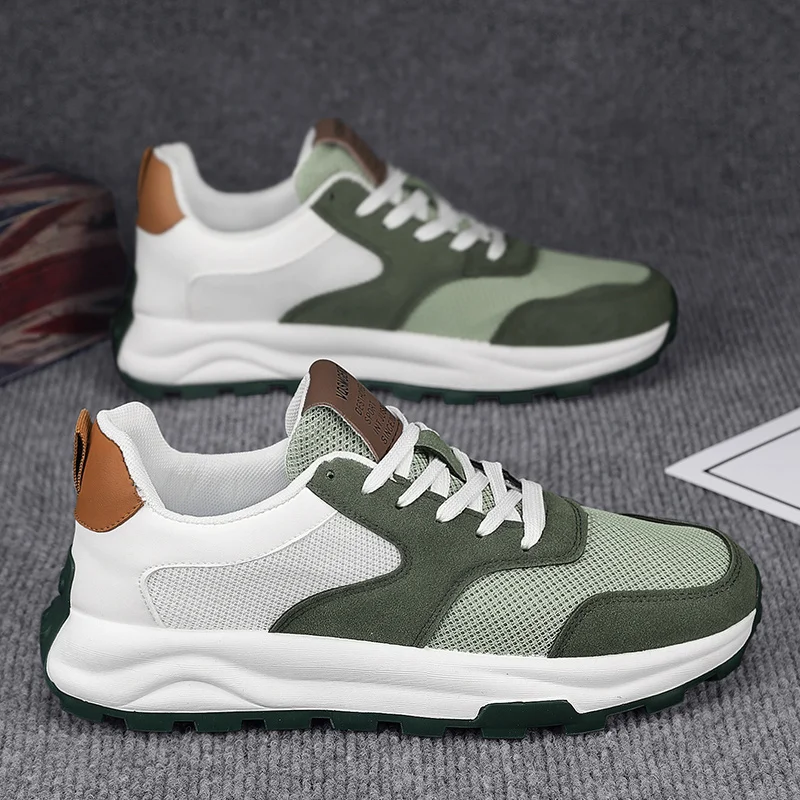 

Мужские кроссовки для бега, зеленые повседневные сетчатые дышащие кроссовки, спортивная обувь, удобные дизайнерские кроссовки для тренировок, лето 2024