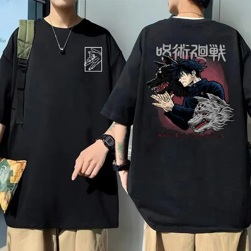 

Japanese Anime Cotton T-shirts Jujutsu Kaisen Fushiguro Megumi Graphics Male Manga Tshirt Men Women Casual Oversized T Shirts