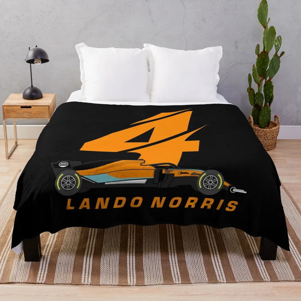 

Norris 4 Racing Car Throw Blanket Luxury Designer Quilt Hairy Large sofa bed Blankets