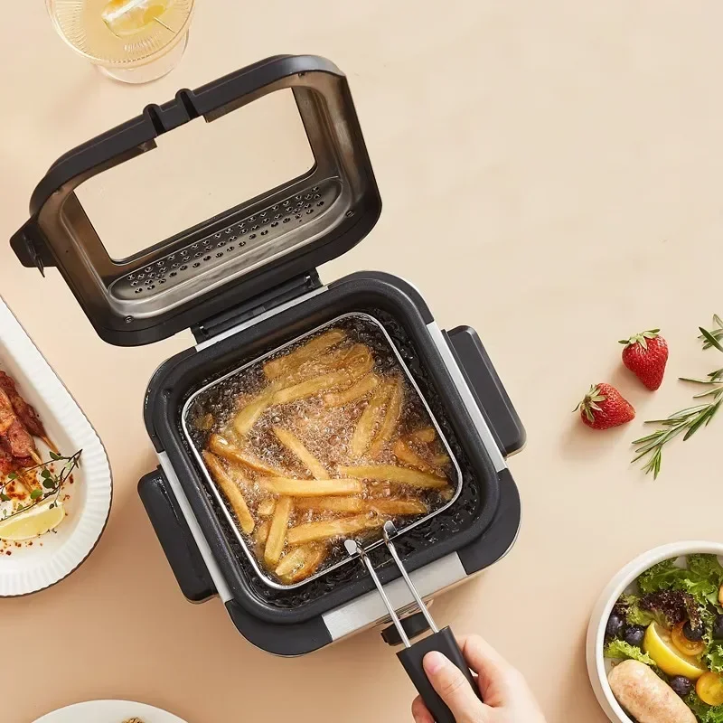Electric Deep Fryers Household Stainless Steel French Fries Frying Machine Fried Chicken Chop Chicken Nugget Donut Snack Machine