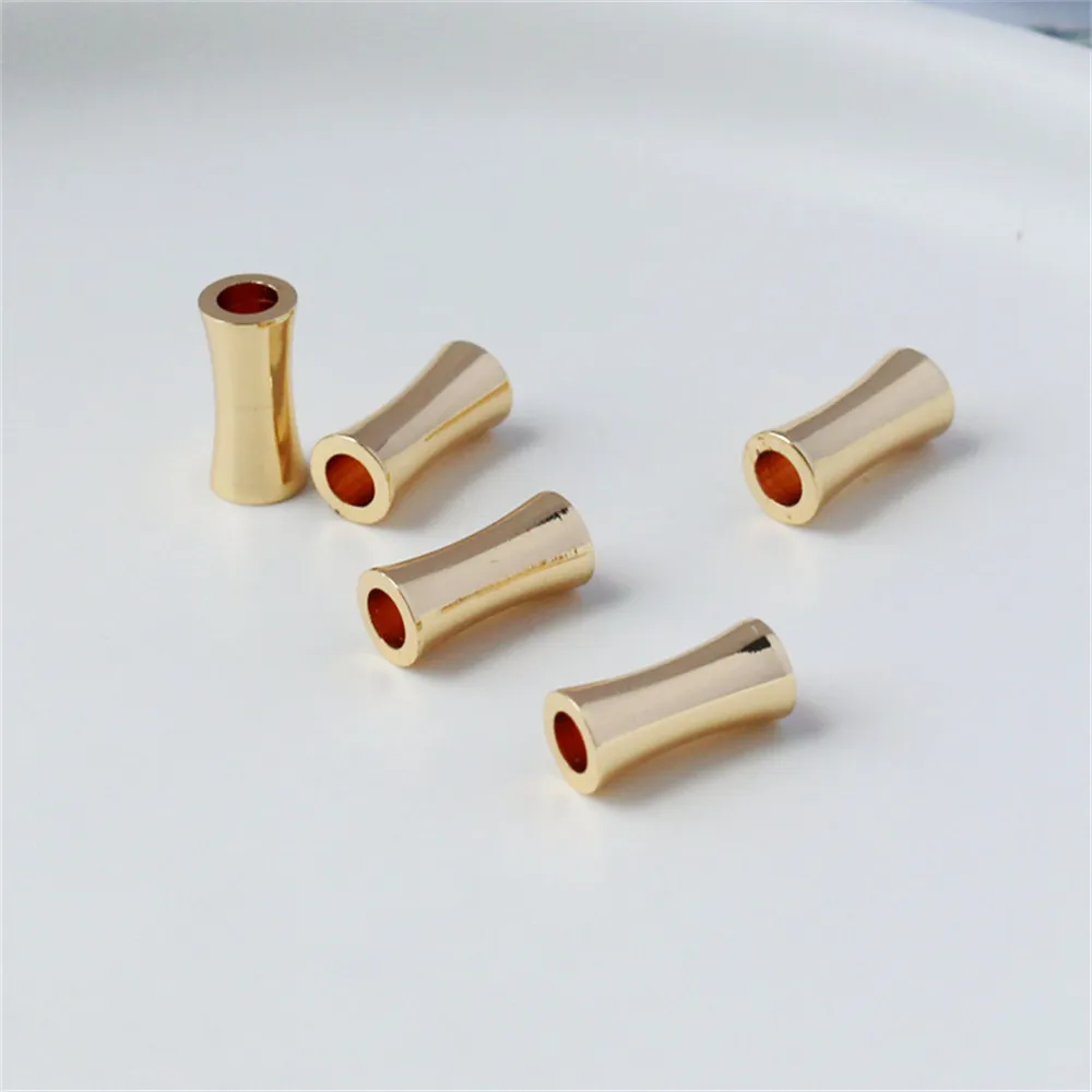 

14k Bao Jin color Xiao man drum large hole beads 5*10mm, aperture 3mm top beads diy jewelry loose beads