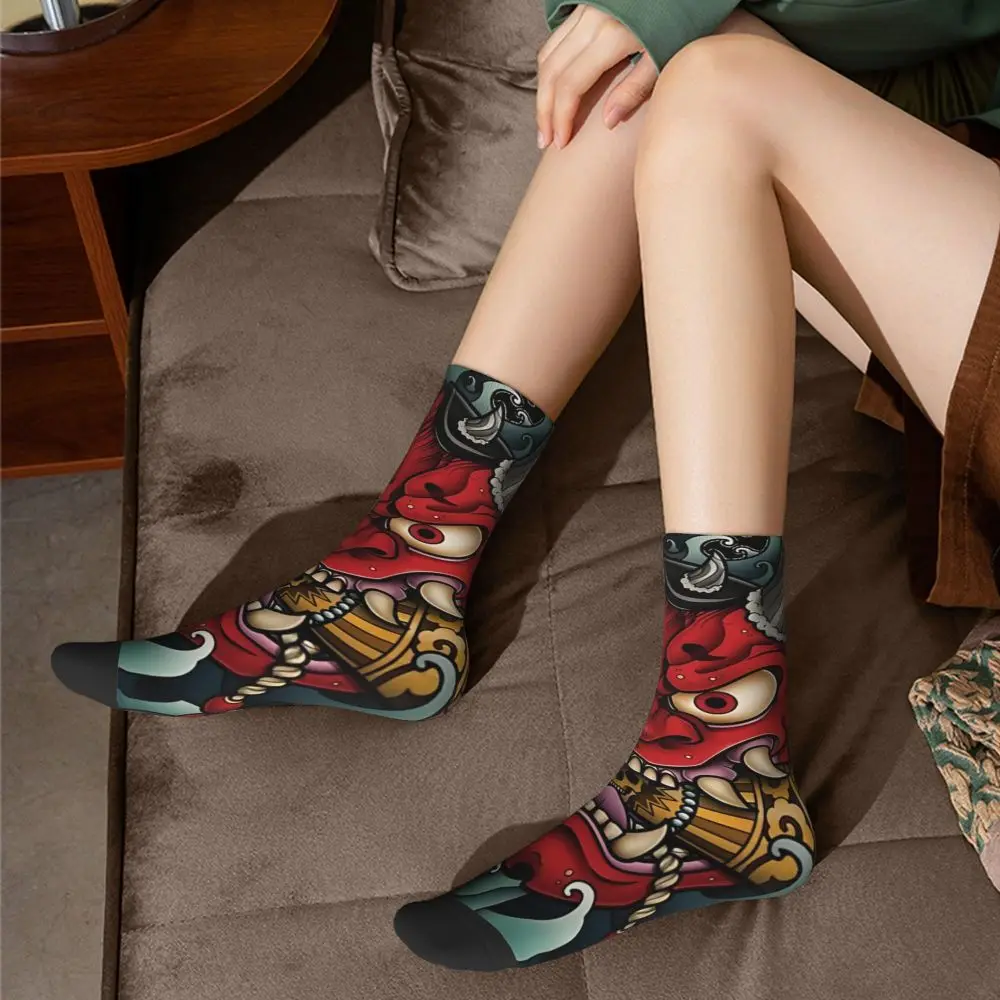 Vintage Oni Mask Japanese Culture Art Men's compression Socks Unisex Samurai Street Style Seamless Printed Novelty Crew Sock 19 Vintage Oni Mask Japanese Culture Art Men's compression Socks Unisex Samurai Street Style Seamless Printed Novelty Crew Sock